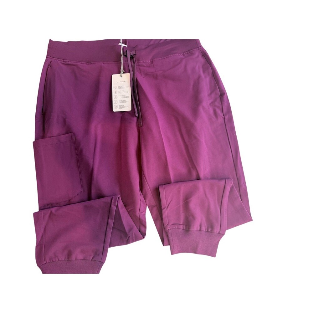 Mandala Womens Scrub Jogger Pants Size XL Rose Plum Drawstring NWT